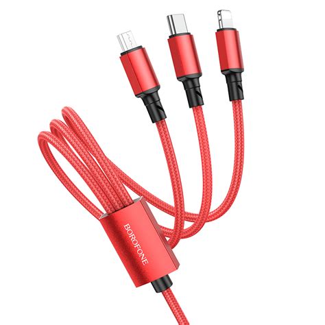 Borofone Kabel BX72 3 V 1 USB Na Type C Micro USB Lightning 2A 1