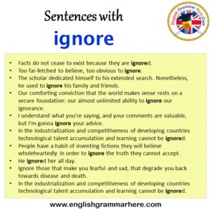 Como Se Escreve Ignore - Sentences with ignore, ignore in a Sentence in English, Sentences For ...
