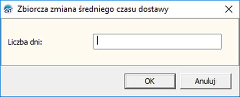 Subiekt Gt Jak Zbiorczo Zmieni Redni Czas Dostawy W Kartotece