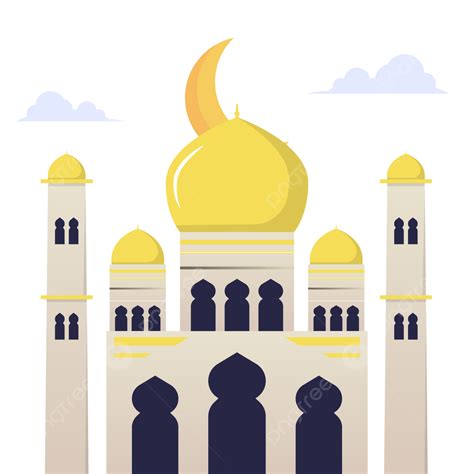 Mosque Dome Vector Design Images Yellow Dome Mosque With High Building