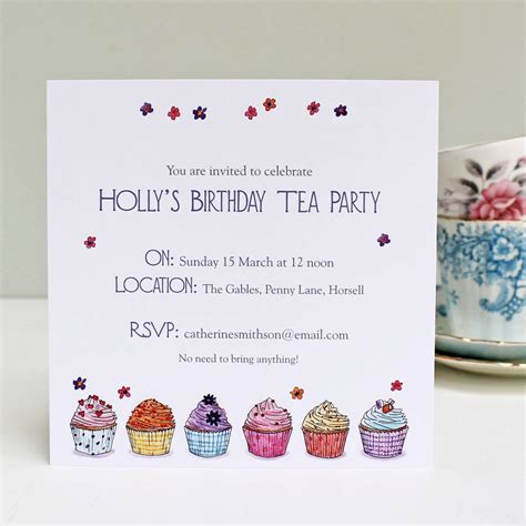 Personalised Cupcake Party Invitations By Martha Brook