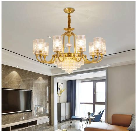 Modern Luxury Living Room Pendant Lights 6/8/10 Arms Nordic Bronze ...