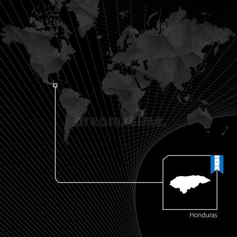 Honduras No Mapa Do Mundo Preto Mapa E Bandeira De Honduras Ilustração Do Vetor Ilustração De