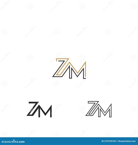 Alphabet Initials Logo Zm Mz Z And M Stock Vector Illustration Of