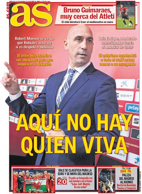 La Portada Del Diario As 20 11 2019