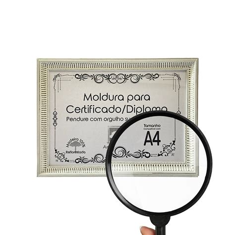 Moldura A Quadro Certificado Diploma De Luxo E Tela Acetato Arte Na