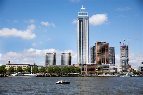 Skyline Picture With The New Zalmhaventoren Complex And The River Maas