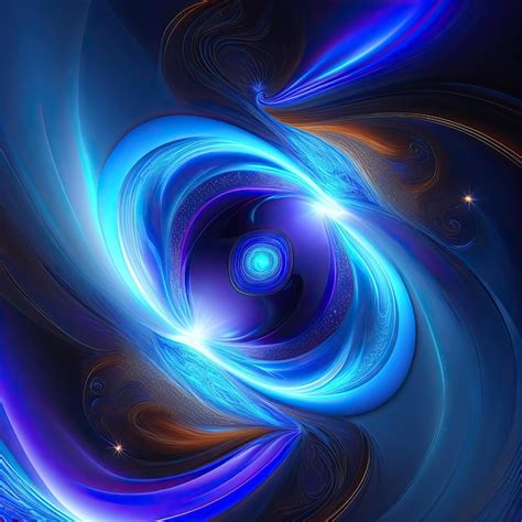 Flujo De Fractal De Energ A Azul Brillante Foto Premium