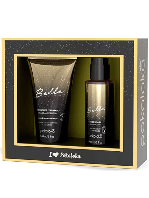 Kit Feminino Pokoloka Belle Creme Hidratante Perfumado Body Splash