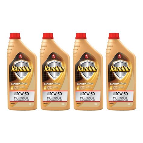 Kit 4 Texaco Havoline Semissintetico 10w30 Motor Oil Api Sn Shopee Brasil