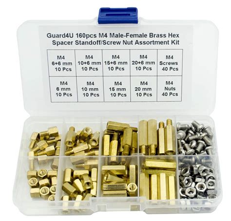 Guard4U 160pcs M4 Male Female Brass Hex Spacer Standoff Screw Nut