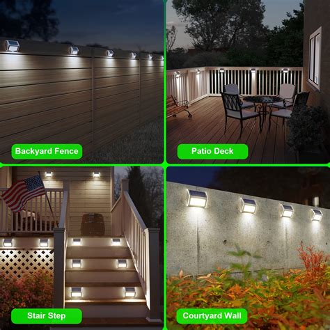 JSOT Solar Outdoor Lights 12 Pack Solar Fence Lights Deck Lights