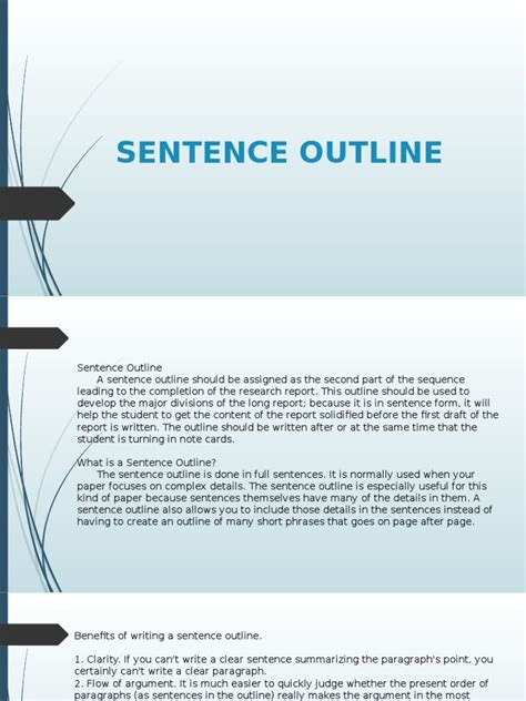 Sentence Outline | Sentence (Linguistics) | Thesis