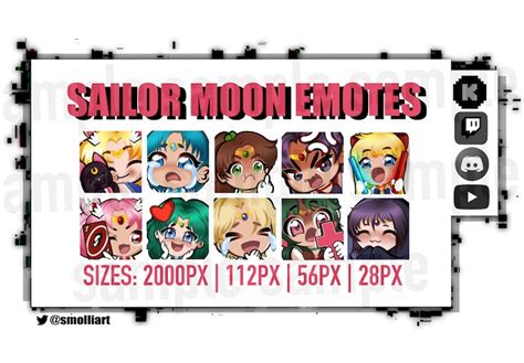 Sailor Moon Emotes Twitch Kick Discord Youtube Etsy