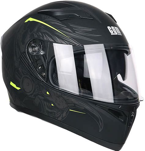 Casco Moto Integrale Doppia Visiera Cgm S Indian Nero Giallo Fluo