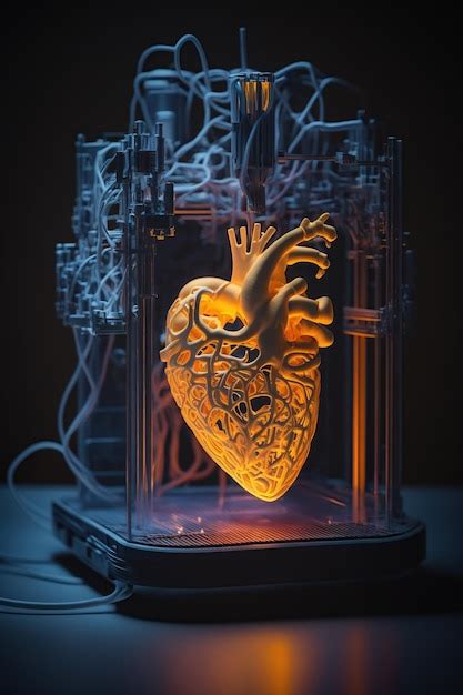 Premium Ai Image Creating Artificial Heart Medical D Printing Of