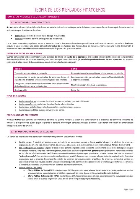 Teoria De Los Mercados Financieros 2020 TEMA 1 TEORHA GE IOS