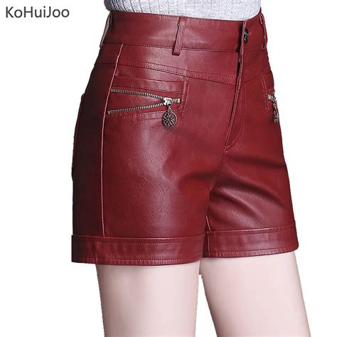 Buy Kohuijoo Autumn Winter Women Pu Leather Shorts