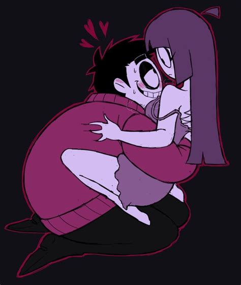 A Cartoon Character Hugging Another Character In The Dark