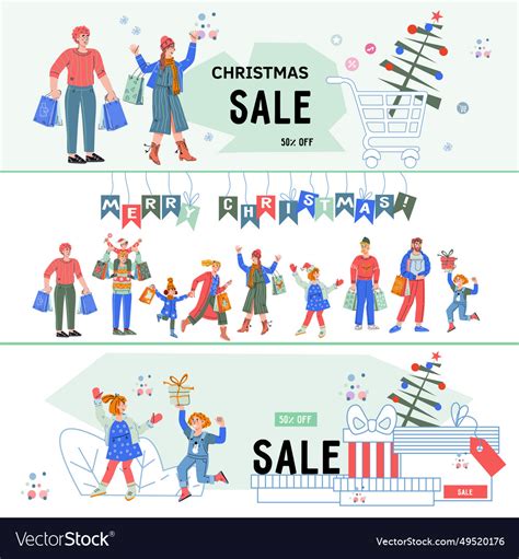 Christmas Holiday Season Sale And Shopping Vector Image