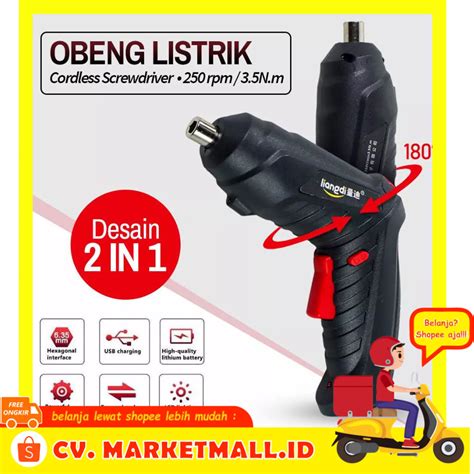 Jual Obeng Bor Listrik Tanpa Kabel Cordless Screwdriver Baterai 1500