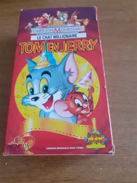 VHS TOM ET JERRY Lot De 2 Cassettes Cartoon MOVIESTARS EUR 5 50