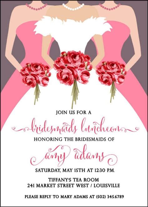 Bridesmaids Luncheon Invitation, Bridal Brunch Invitation, Wedding ...