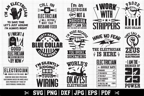 Electrician SVG Bundle Funny Electrician Cut Files