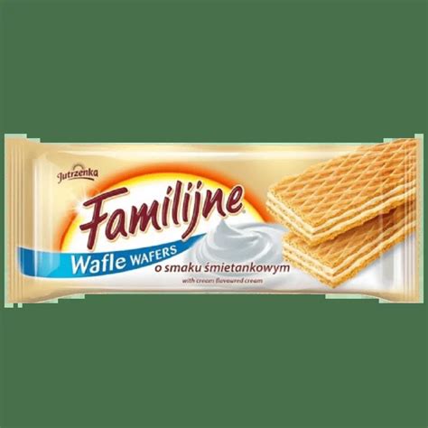 Wafle familijne o smaku kakaowo śmietankowym 180g Jutrzenka Sklep