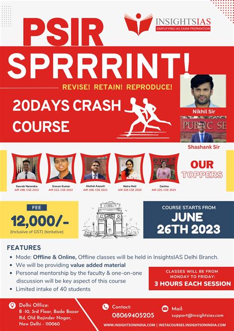 Admissions Open Insights Ias Psir Enrichment Course For Mains 2023