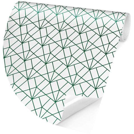 Papier peint rond autocollant Emerald Art Deco Pattern XXL Ø 50cm