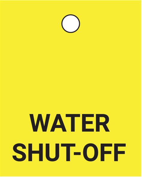 Water Shut-Off - Valve Tag