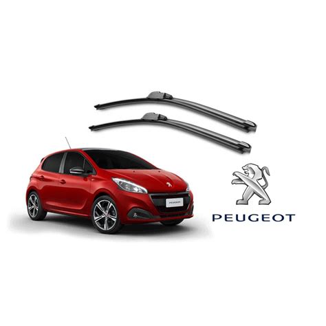 Kit Par Limpador Parabrisa Palheta Peugeot 208 2012 A 2020 Silicone