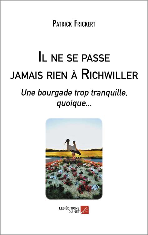 Il Ne Se Passe Jamais Rien à Richwiller Patrick Frickert Librairie