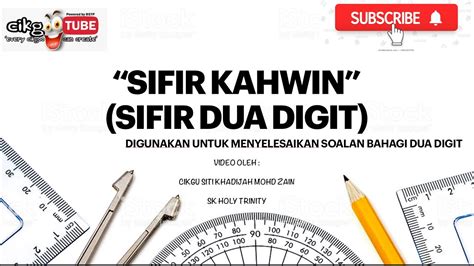 Jom Bina Sifir Dua Digit Menggunakan Kaedah Sifir Kahwin Cikgootube