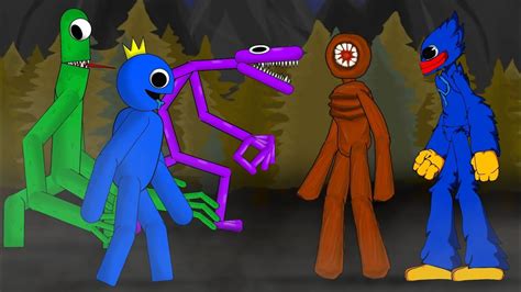 Roblox Doors Monsters Vs Roblox Rainbow Friends Blue Green Huggy