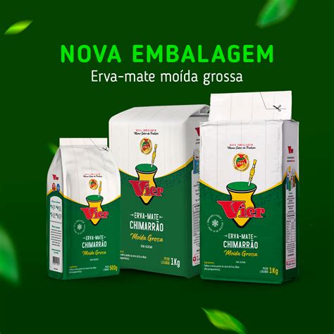 Erva Mate Chimarrão VIER MOÍDA GROSSA VÁCUO S Glúten 1Kg Mate in Box