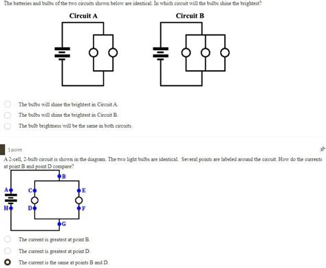 SOLVED The Batteries And Bulbs Of The Two Circuits Shown Below Are