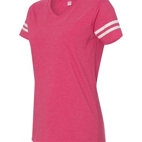 Promotional Women S Football V Neck Fine Jersey Tee 3537 Personalized With Your Custom Logo