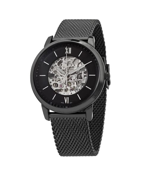 Fossil Neutra Automatic Black Skeleton Dial Watch For Men Lyst