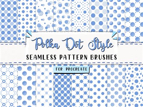 Procreate Seamless Pattern Brushes Polka Dot Style Set Etsy