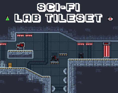 Sci Fi Lab Tileset Pixel Art Game Sprites