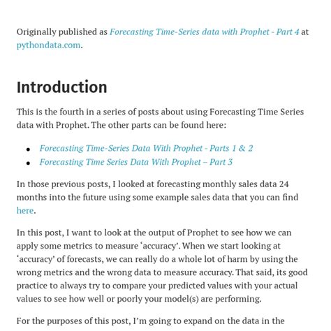 Forecasting Time Series Data With Prophet IV - Nextjournal