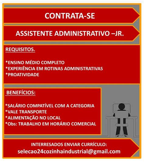 Empresa Seleciona Para Vaga De Assistente Administrativo Jr Envie Seu