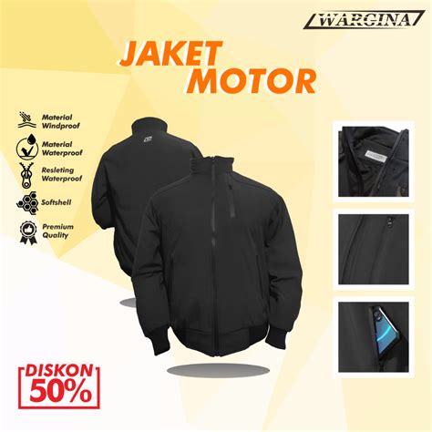 Jual Jacket Motor Pria Warna Abu Anti Air Bahan Bonding Micro