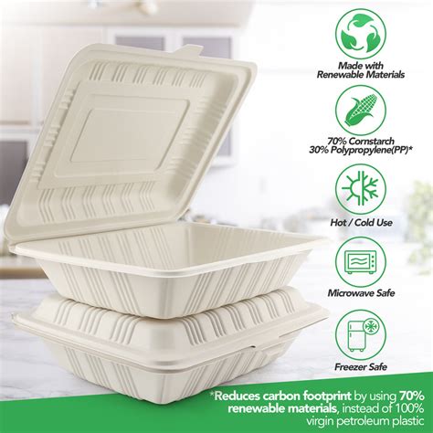 HeloGreen Eco-Friendly Sustainable Clamshell Food Container - 7"x5"