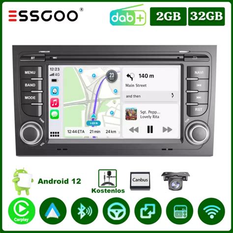 Telecamera Autoradio Dab Carplay Android Gps Rds Navi Per Audi A