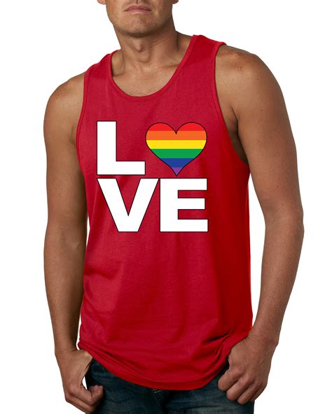 Love Heart Mens Lgbt Pride Tank Top Gay Muscle Shirt Ebay