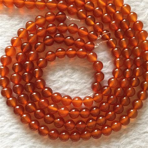 Natural Stone Carnelian Onyx Agat Red Round Loose Beads Mm Mm Mm