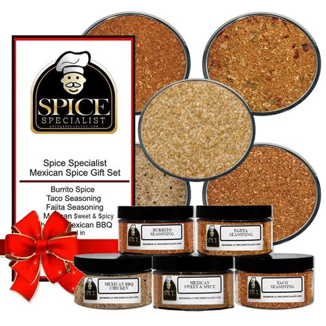 Mexican Spice Gift Set Contains Different Spice Jars Each Of